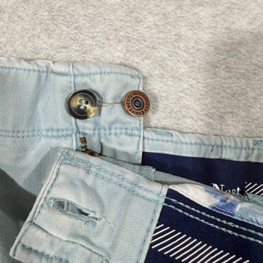 Nat Nast Shorts Mens 36 Blue Good Cotton Spandex Flat Front Chino Luxury Casual - Picture 8 of 10